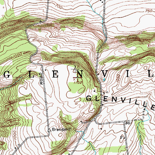 Topographic Map of Glenville Hill, NY