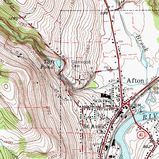 Topographic Map of Glenwood Cemetery, NY