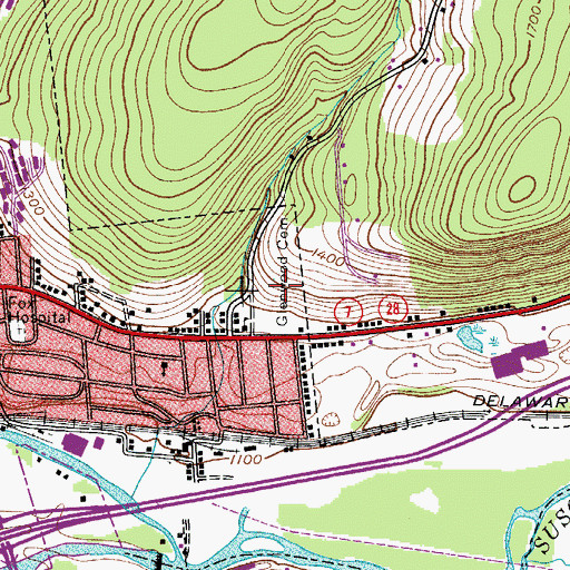 Topographic Map of Glenwood Cemetery, NY