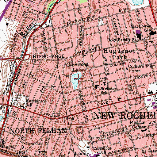 Topographic Map of Glenwood Lake, NY