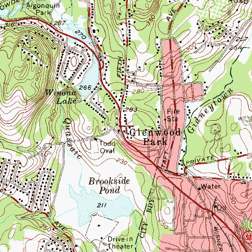 Topographic Map of Glenwood Park, NY