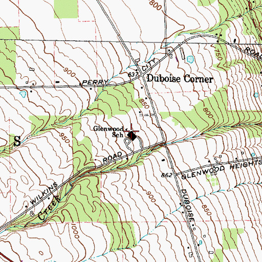 Topographic Map of Glenwood School, NY