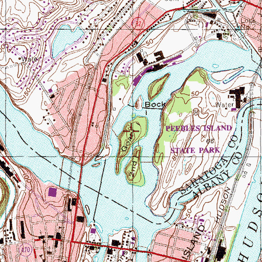 Topographic Map of Goat Island, NY