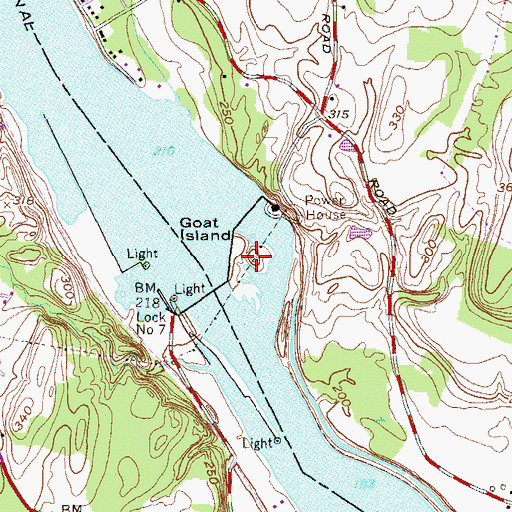 Topographic Map of Goat Island, NY