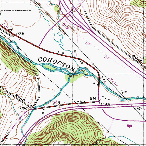 Topographic Map of Goff Creek, NY