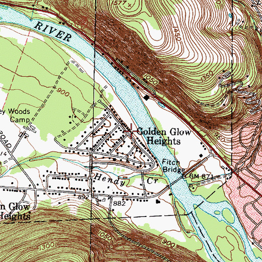 Topographic Map of Golden Glow Heights, NY