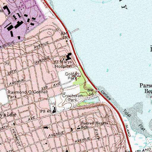 Topographic Map of John Golden Park, NY