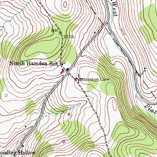 Topographic Map of Goldsmith Cemetery, NY