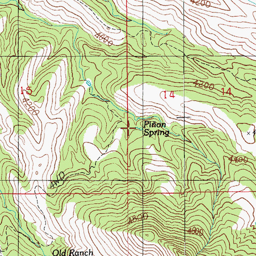Topographic Map of Pion Spring, AZ