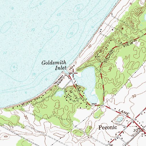 Topographic Map of Goldsmith Inlet, NY