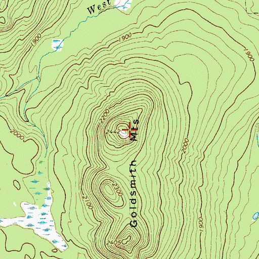 Topographic Map of Goldsmith Mountains, NY