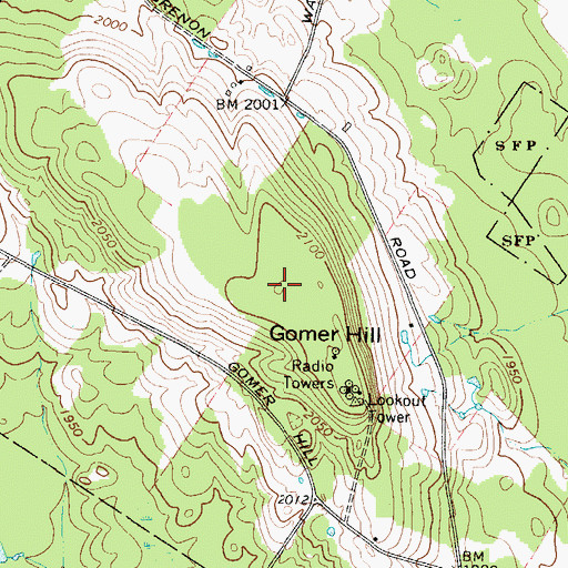 Topographic Map of Gomer Hill, NY