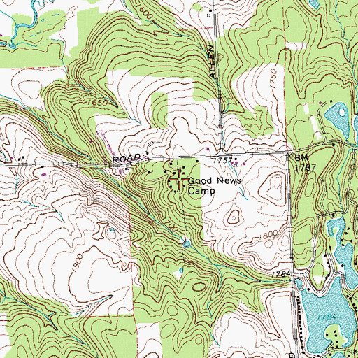 Topographic Map of Good News Camp, NY