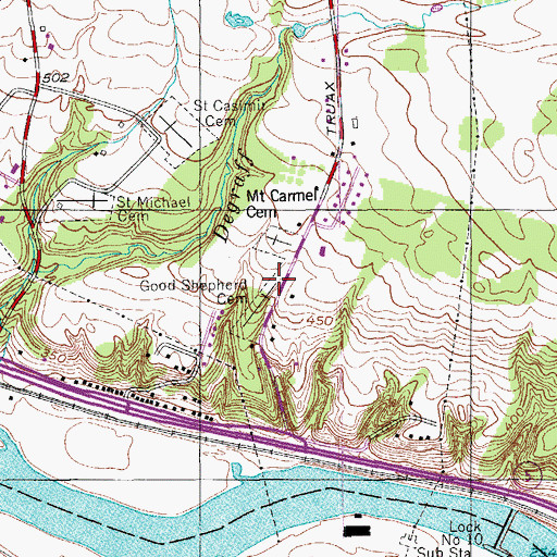 Topographic Map of Good Shepherd Cemetery, NY