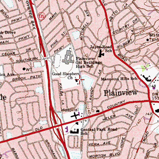 Topographic Map of Good Shepherd Church, NY