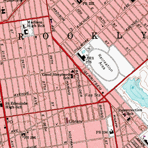 Topographic Map of Good Shepherd School, NY