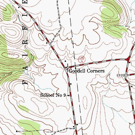 Topographic Map of Goodell Corners, NY