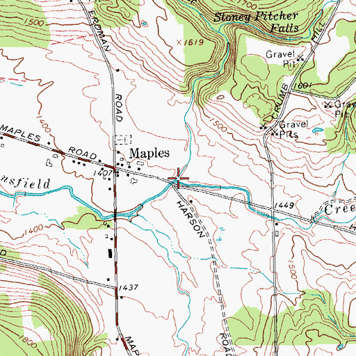 Topographic Map of Goodell Creek, NY