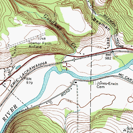 Topographic Map of Goodhue Creek, NY