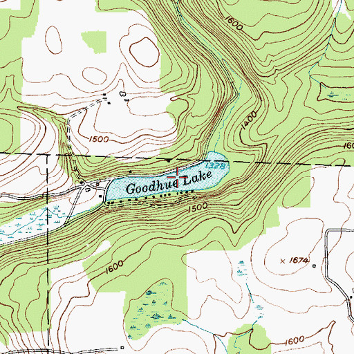 Topographic Map of Goodhue Lake, NY