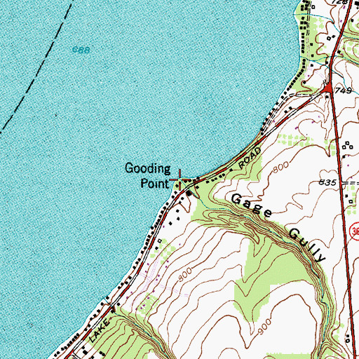 Topographic Map of Gooding Point, NY