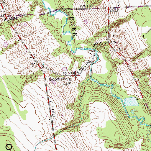 Topographic Map of Goodleberg Cemetery, NY