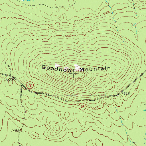 Topographic Map of Goodnow Mountain, NY
