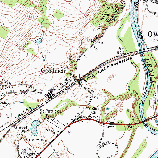 Topographic Map of Goodrich, NY
