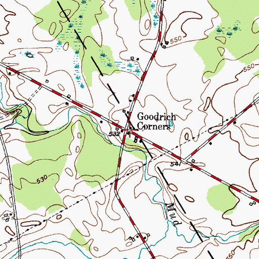 Topographic Map of Goodrich Corners, NY