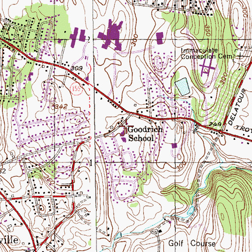 Topographic Map of Goodrich School, NY