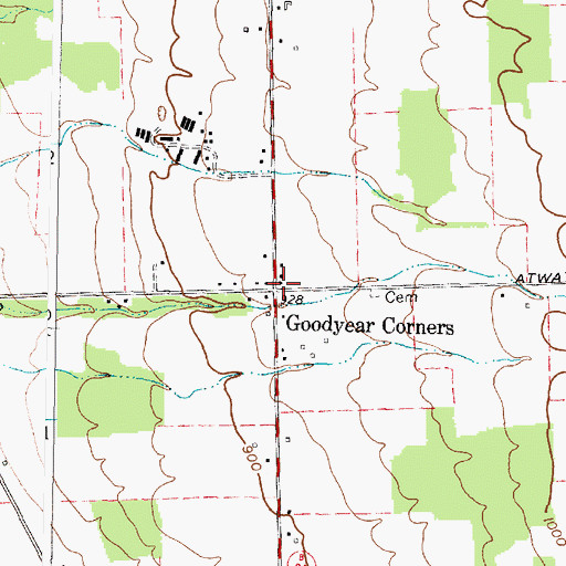 Topographic Map of Goodyear Corners, NY