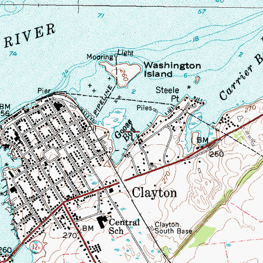 Topographic Map of Goose Bay, NY