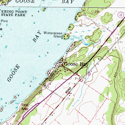 Topographic Map of Goose Bay, NY