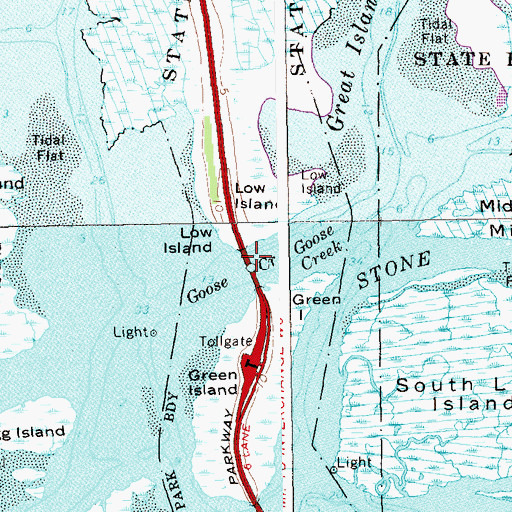 Topographic Map of Goose Creek, NY