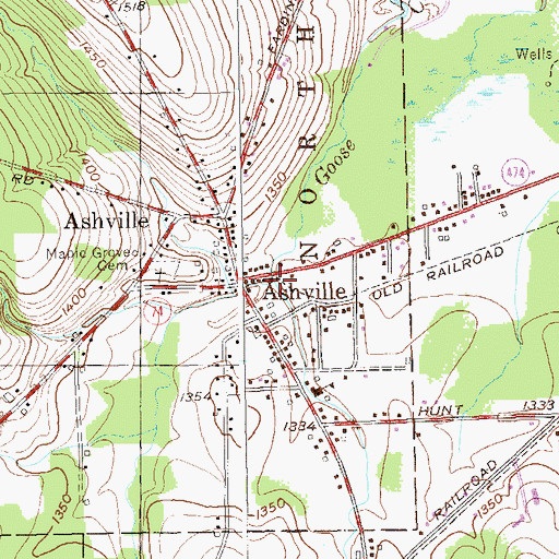 Topographic Map of Goose Creek, NY
