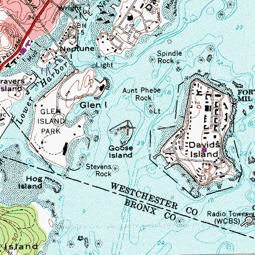 Topographic Map of Goose Island, NY