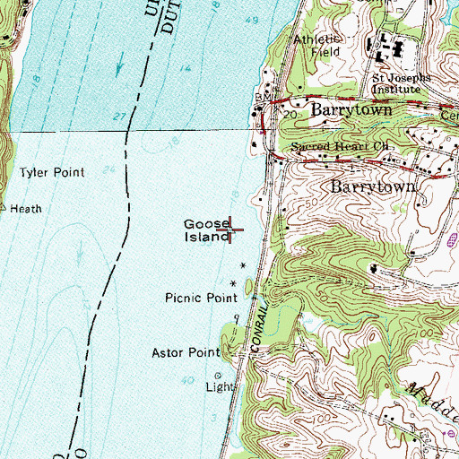 Topographic Map of Goose Island, NY