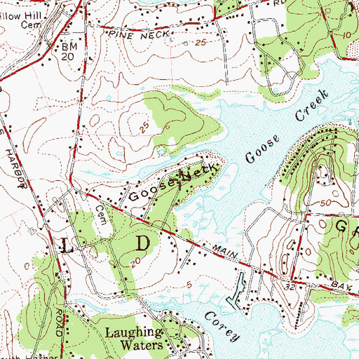 Topographic Map of Goose Neck, NY