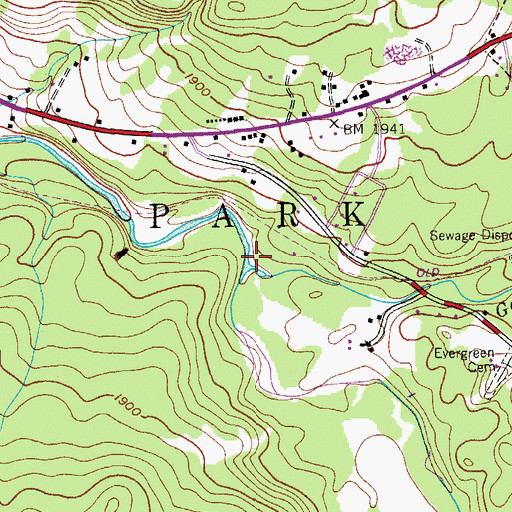 Topographic Map of Gooseberry Creek, NY