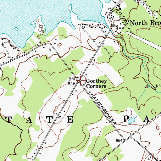 Topographic Map of Gorthey Corners, NY