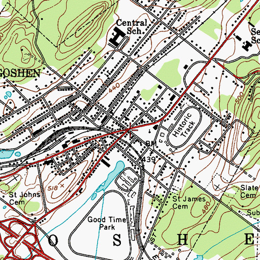 Topographic Map of Goshen, NY