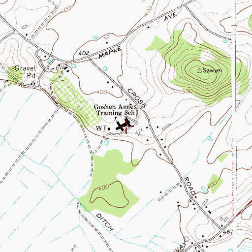 Topographic Map of Goshen Annex Training School, NY