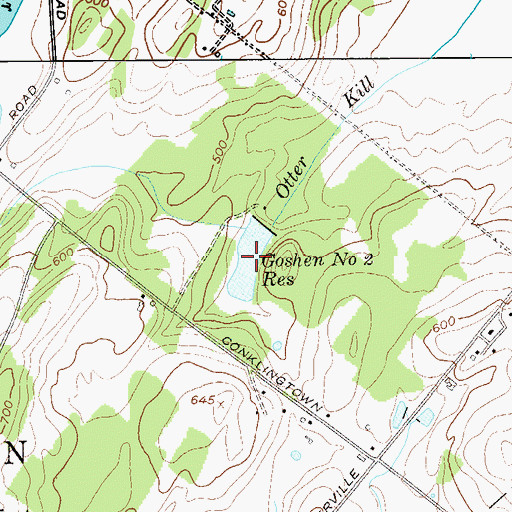Topographic Map of Goshen Number Two Reservoir, NY