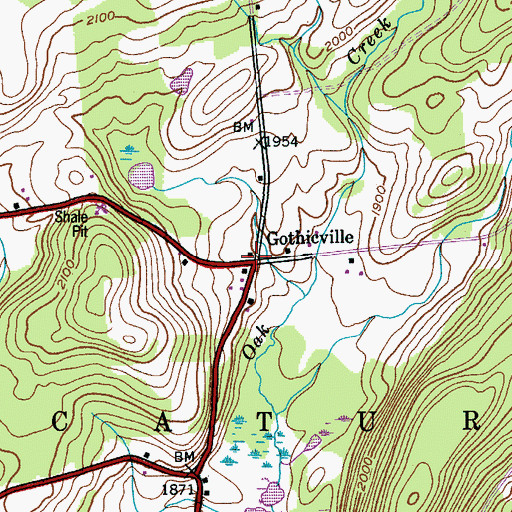 Topographic Map of Gothicville, NY