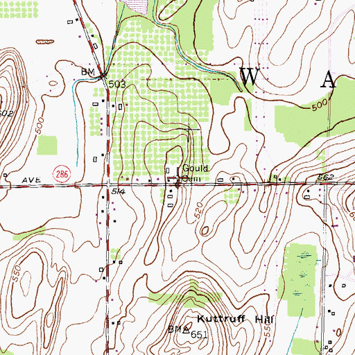 Topographic Map of Gould Cemetery, NY