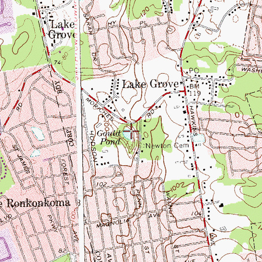 Topographic Map of Gould Pond, NY