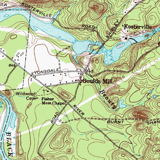 Topographic Map of Goulds Mill, NY
