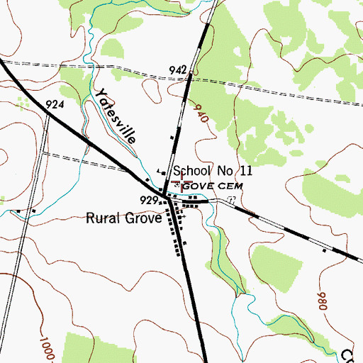 Topographic Map of Gove Cemetery, NY