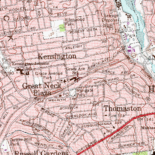 Topographic Map of Grace Avenue School, NY