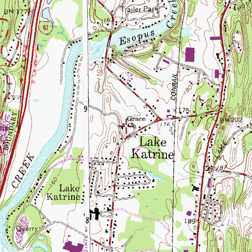 Topographic Map of Grace Church, NY